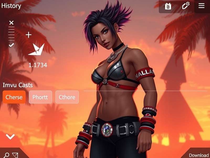 Screenshot of the old IMVU Classic Client interface showing avatar chat