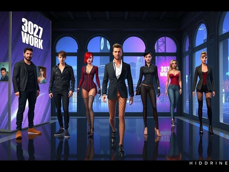 IMVU avatar showcasing hidden outfit viewer interface with multiple style options