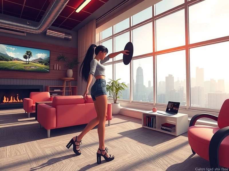 A 3D designer working on a digital avatar model in a creative software interface