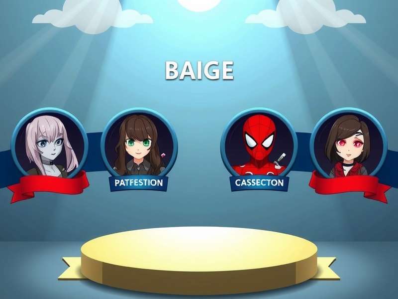 Evolution of IMVU badge designs over the years shown on a virtual screen