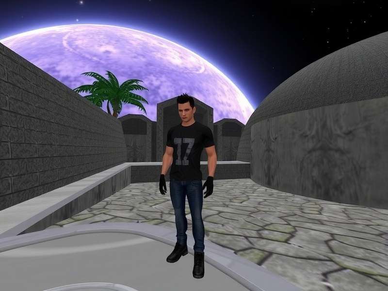 Person logging into a virtual world on a laptop and phone