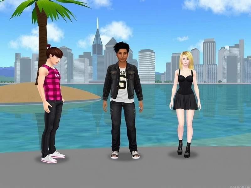 IMVU virtual room showing detailed interior design