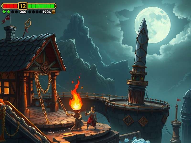 A mystical Tibia Imbuing workstation glowing with magical energy