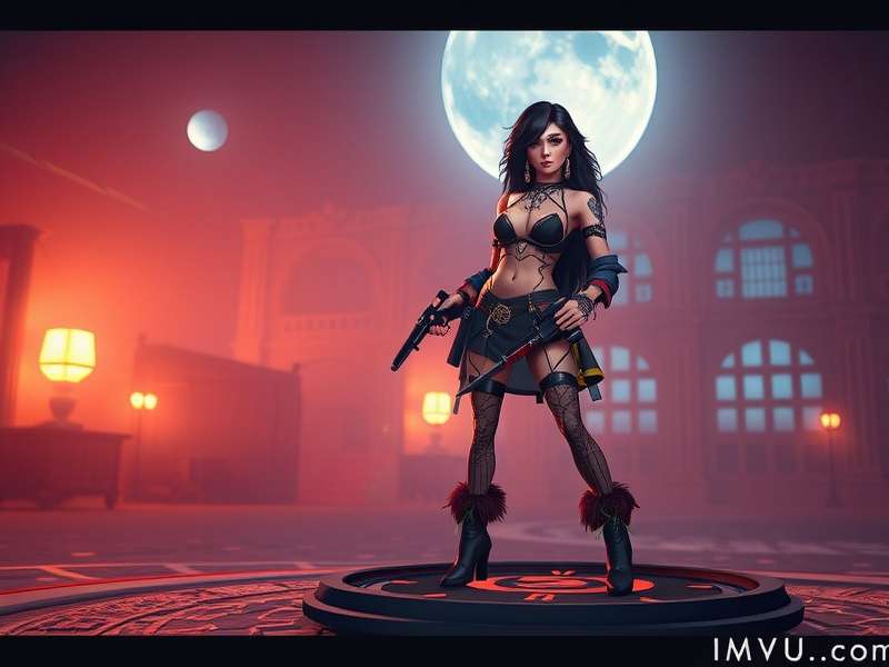 Screenshot of the modern IMVU website dashboard showing avatar customisation and chat rooms