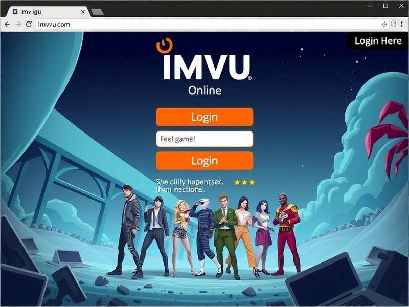 Screenshot of the classic IMVU website login page, showing the iconic username and password fields