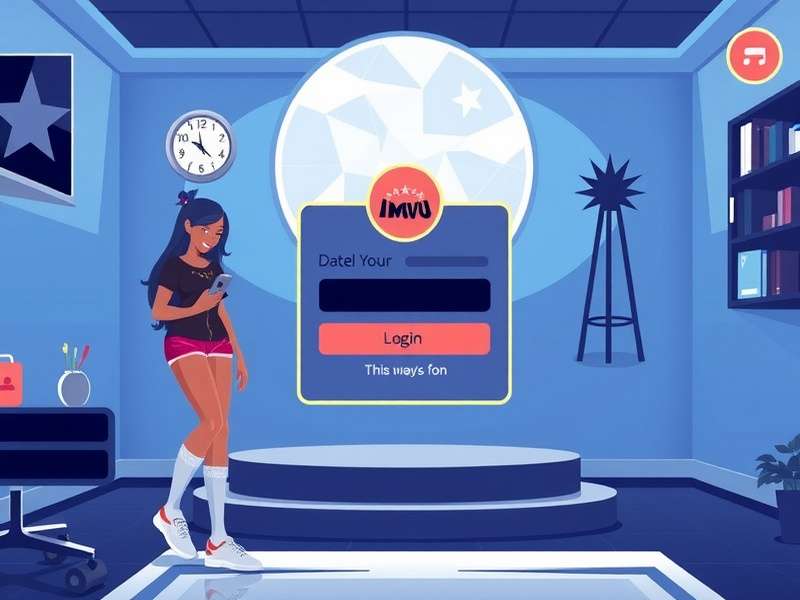 Screenshot of the IMVU Classic Login dashboard showing avatar customisation and chat rooms