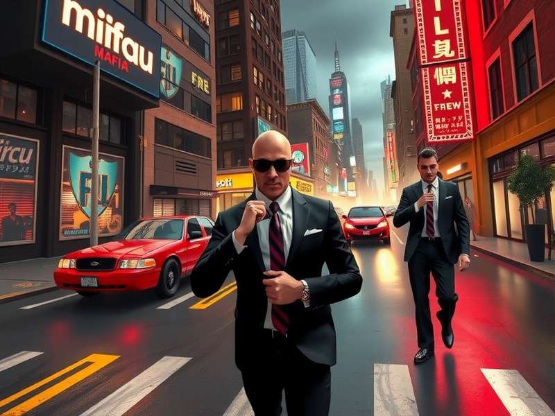 A powerful IMVU avatar in a stylish suit standing in a luxurious virtual penthouse, representing the IMVU Mafia aesthetic