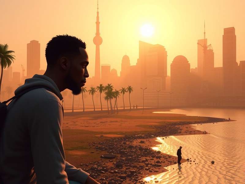 Vibrant digital social network feed visualisation with glowing nodes and connections