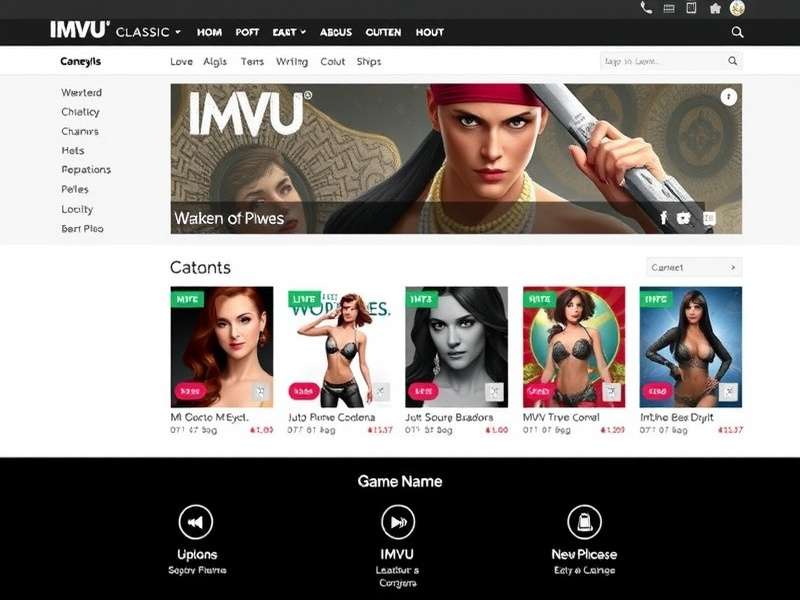 A vibrant 3D avatar creation interface representing IMVU's virtual world