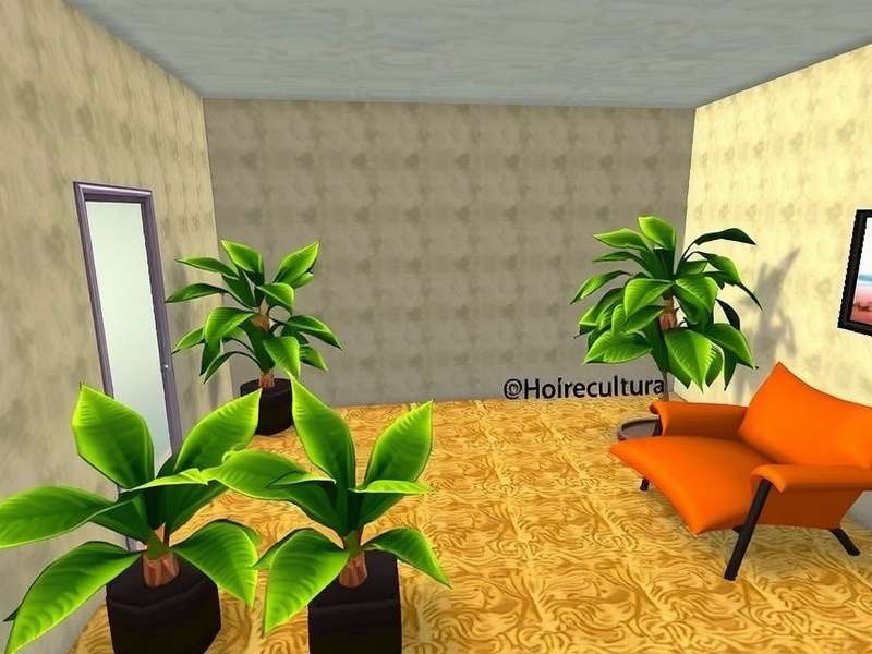 A vibrant Horacultural Room in IMVU showing avatars interacting with plants and seating areas
