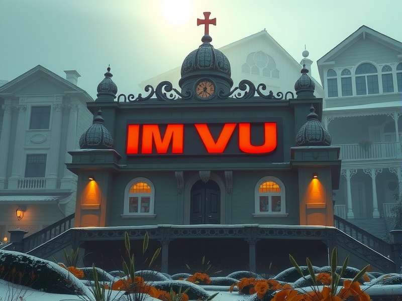 Diverse IMVU avatars interacting in a modern virtual lounge