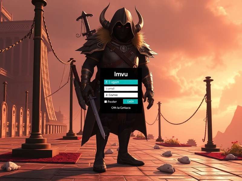 IMVU login screen on a computer