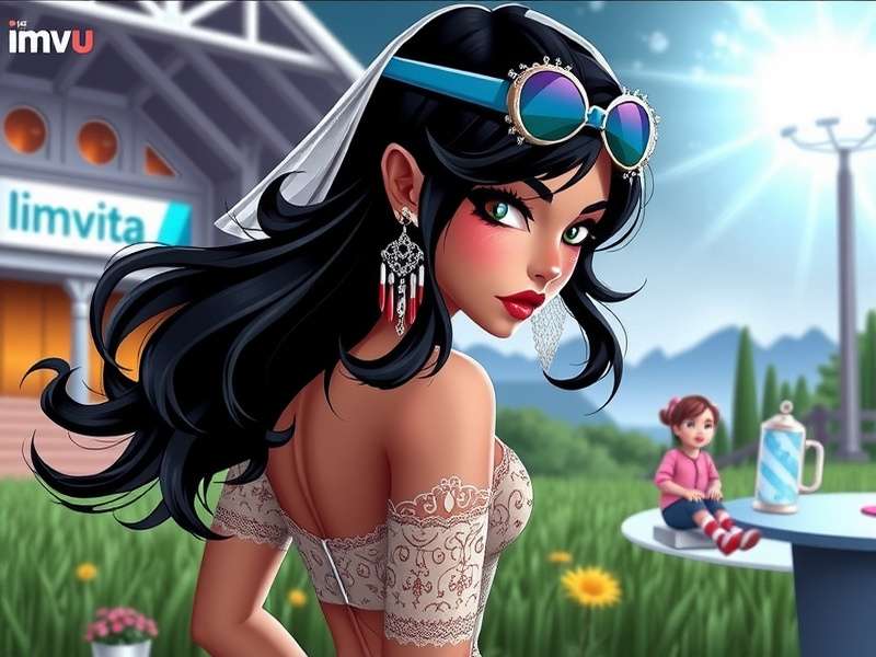 IMVU Classic community hub illustration showing diverse avatars and social rooms