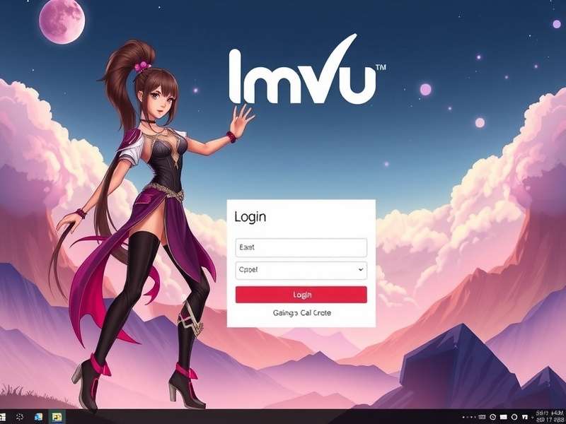 IMVU Desktop Login Interface – A vibrant virtual world chat hub