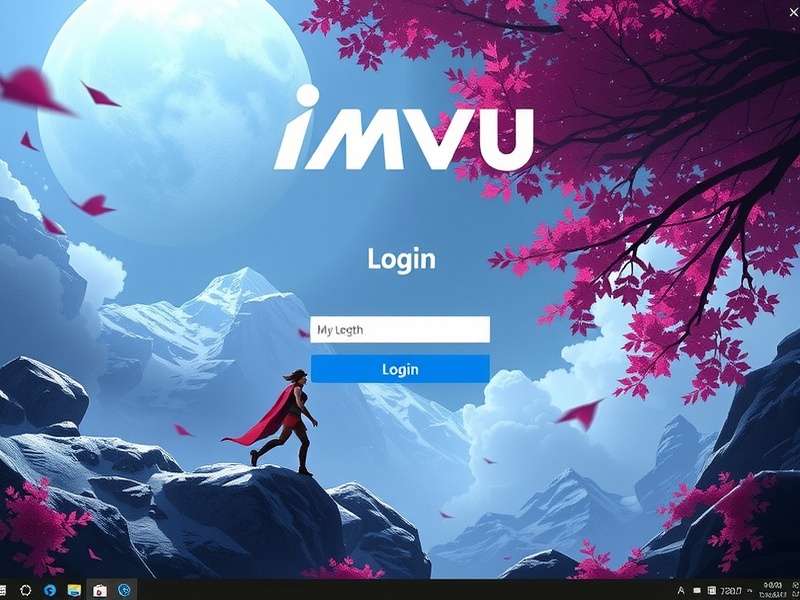 IMVU Desktop login screen with username and password fields