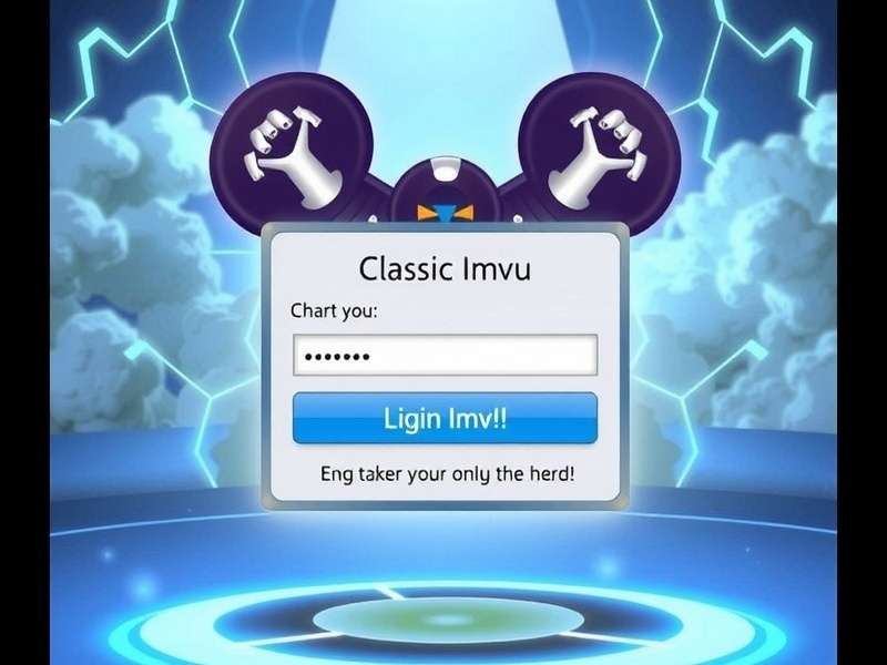 Classic IMVU Login interface showing the sign-in screen with avatar preview