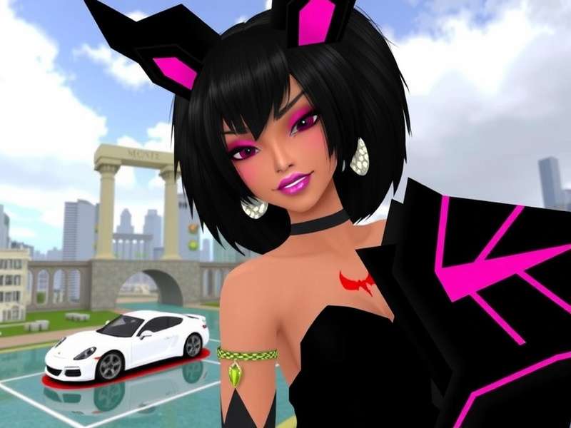 IMVU avatar customisation screen with various outfits and accessories