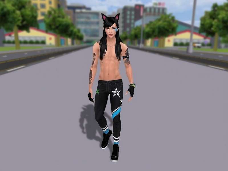 IMVU character customisation interface showing mesh head options and avatar styling tools